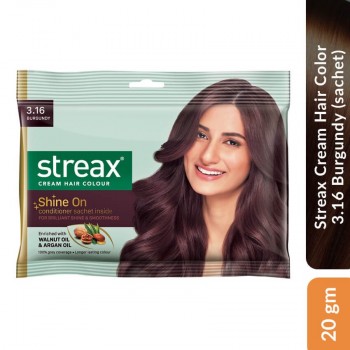 Streax Cream Hair Color 3.16 Burgundy (sachet), 20 gm